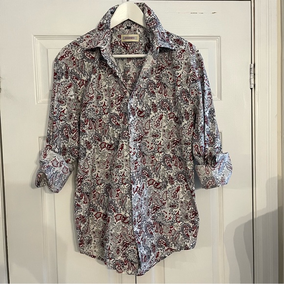 Kieanzo Men’s paisley print Shirt , Sz 16,1/2 - Picture 4 of 7